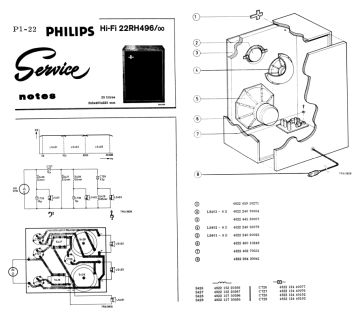 Philips 22RH496 schematic circuit diagram